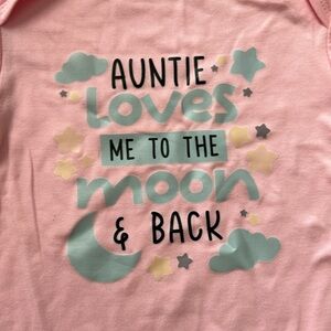 Pink “Auntie Loves me to the moon and back” onesie